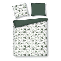 BETTWÄSCHE Satin ERDO, 160x200 cm, Ecru-Grün, Winter Weihnachten Bettbezug, Weihnachtsdeko, Christmas, Weihnachtsmotiv - Ecru, Textil (160/200cm) - home&you