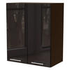 KÜCHENHÄNGESCHRANK Essen W3/60 Schwarz Hochglanz / Lava Matt 60 / 32,5 / 72cm - Schwarz Hochglanz/Dunkelgrau, Holz/Holzwerkstoff (60/72/32.5cm) - Feldmann-Wohnen