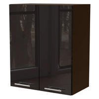 KÜCHENHÄNGESCHRANK Essen W3/60 Schwarz Hochglanz / Lava Matt 60 / 32,5 / 72cm - Schwarz Hochglanz/Dunkelgrau, Holz/Holzwerkstoff (60/72/32.5cm) - Feldmann-Wohnen