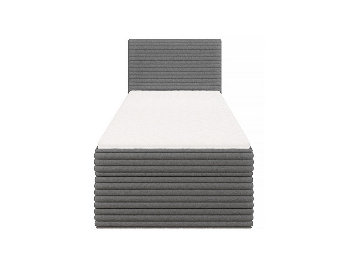 BOXBETT Roma 90/200 cm Dunkelgrau Plüschcord - Dunkelgrau/Schwarz, Holz/Kunststoff (90/200cm) - S-Style Möbel