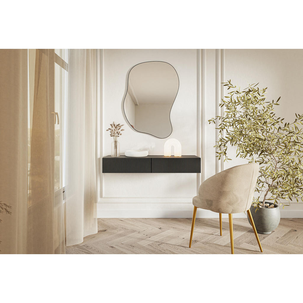 Thumbnail - Selsey Schminktisch, Schwarz, Holzwerkstoff, 2 Schubladen, 110x16x40 cm, Wohnzimmer, Wohnzimmertische, Konsolentische