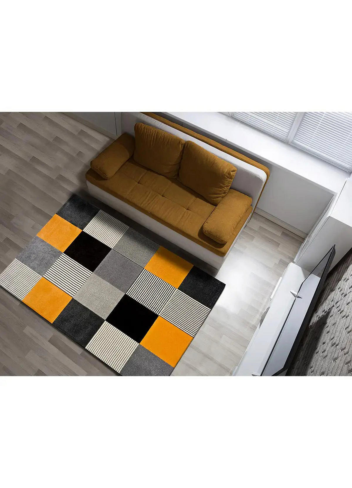 WEBTEPPICH Grau Gladys 140/200 cm - Dunkelgelb/Grau, Naturmaterialien/Textil (140/200cm) - Atticgo