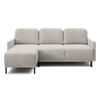 ECKSOFA Hamiel Hellbeige Cordbezug - Ecru/Schwarz, Holz/Textil (212/142cm) - Selsey