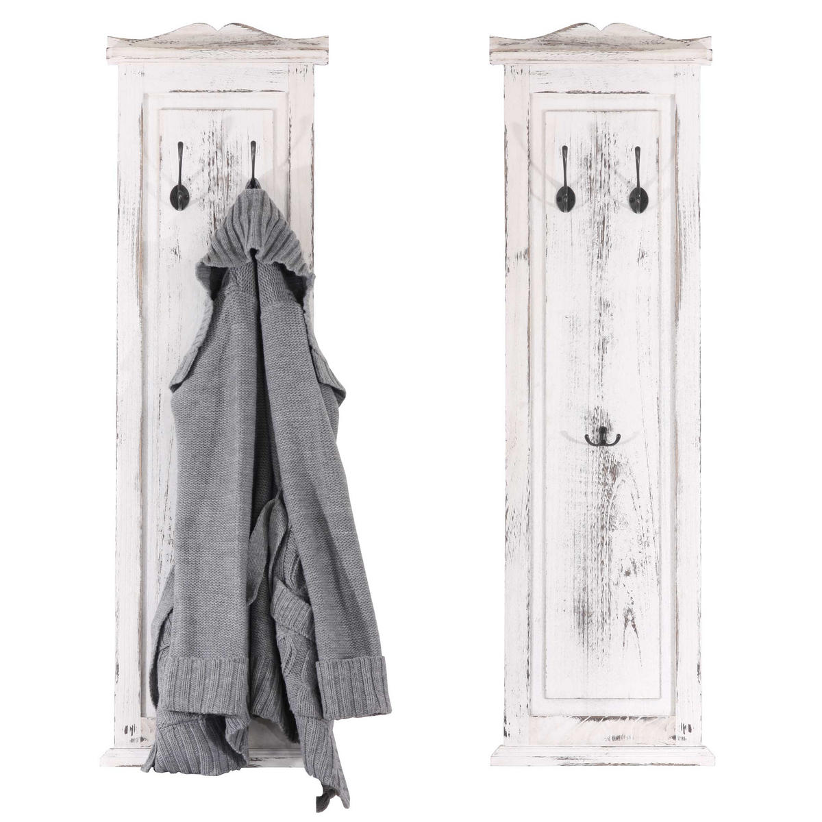 WANDGARDEROBE Weiß 2er-Set - Weiß, Holz (28/109/5cm) - MCW