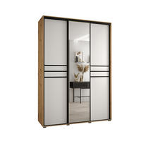 SCHWEBETÜRENSCHRANK 235,2/180/45 3-türig - Schwarz/Weiß, Holz/Metall (180/235/45cm) - Abiks Möbel