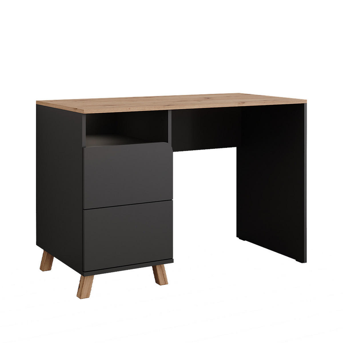 TOALETNÍ STOLEK Karen Antracit/Artisan - antracitová/dub artisan, kompozitní dřevo (110/75/55cm) - Vicco