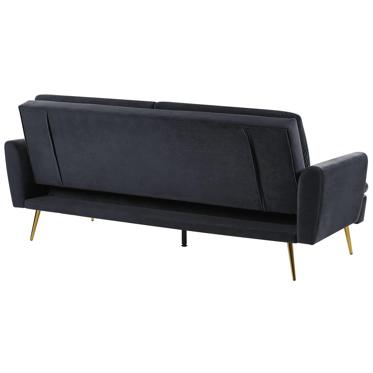 3-SITZER-SCHLAFSOFA Samtstoff Schwarz Vettre - Schwarz, Textil (210/88/84cm) - Beliani