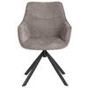 DININGSESSEL San Carlo - drehbar - hellgrau - Hellgrau/Schwarz, Textil/Metall (57/87/68cm) - bene living