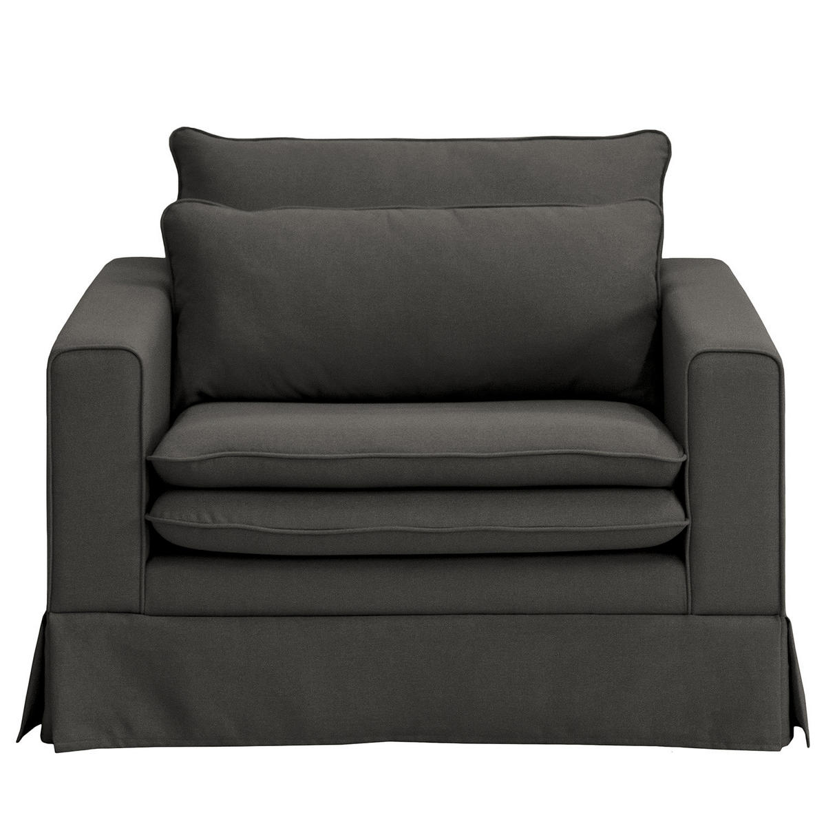 XXL-SESSEL mit Husse - Webstoff - Anthrazit/Schwarz, Wellpappe/Kunststoff (110/82/104cm) - home24