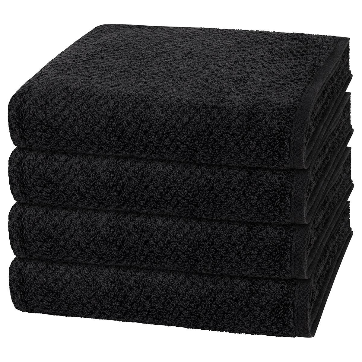 HANDTUCH Pure 4er-Set - Dunkelgrau, Textil (50/100cm) - Cawö