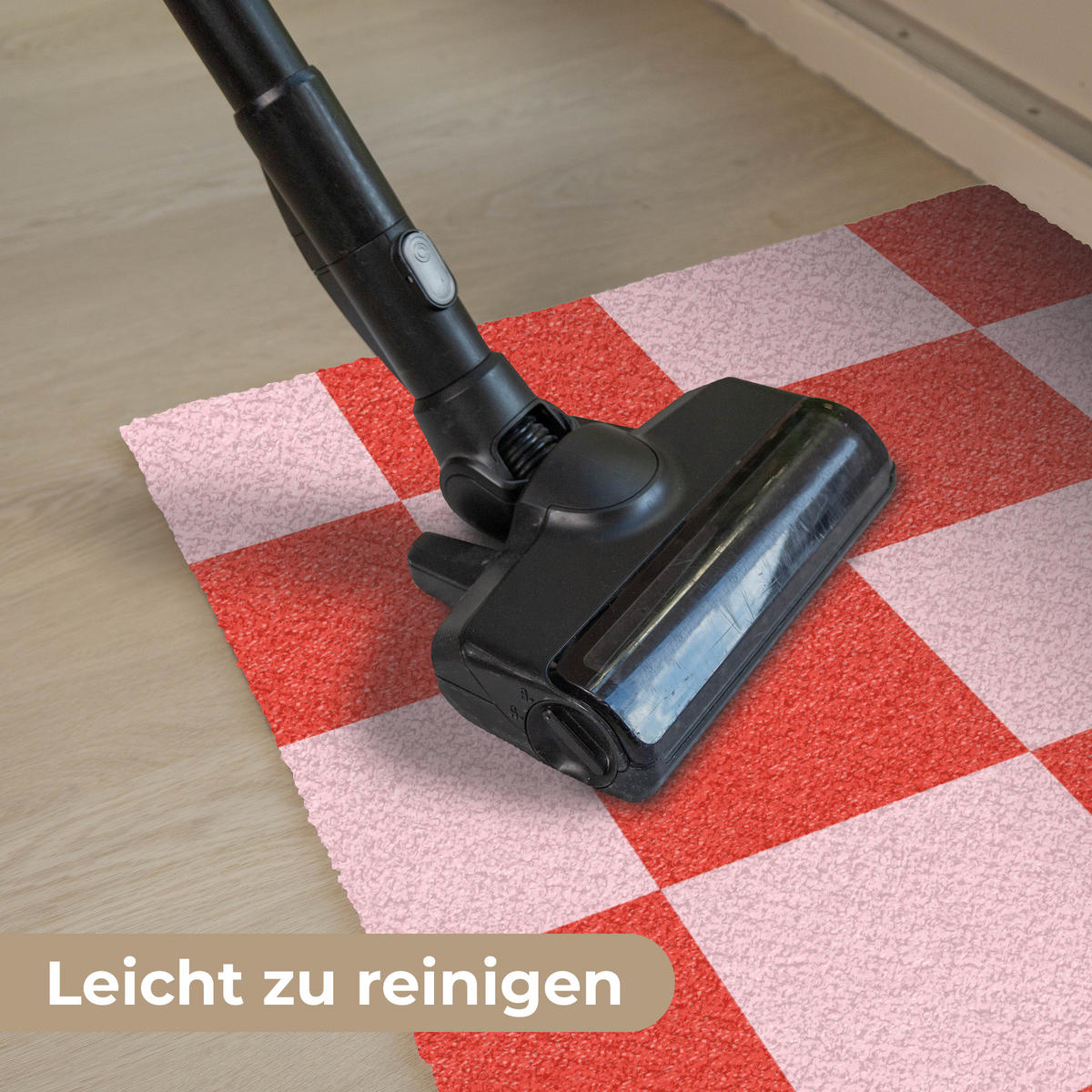 FUSSMATTE Schachbrettmuster - Rot - Rosa - Würfel 60x40 cm - Rot, Kunststoff (60/0.4cm) - MuchoWow