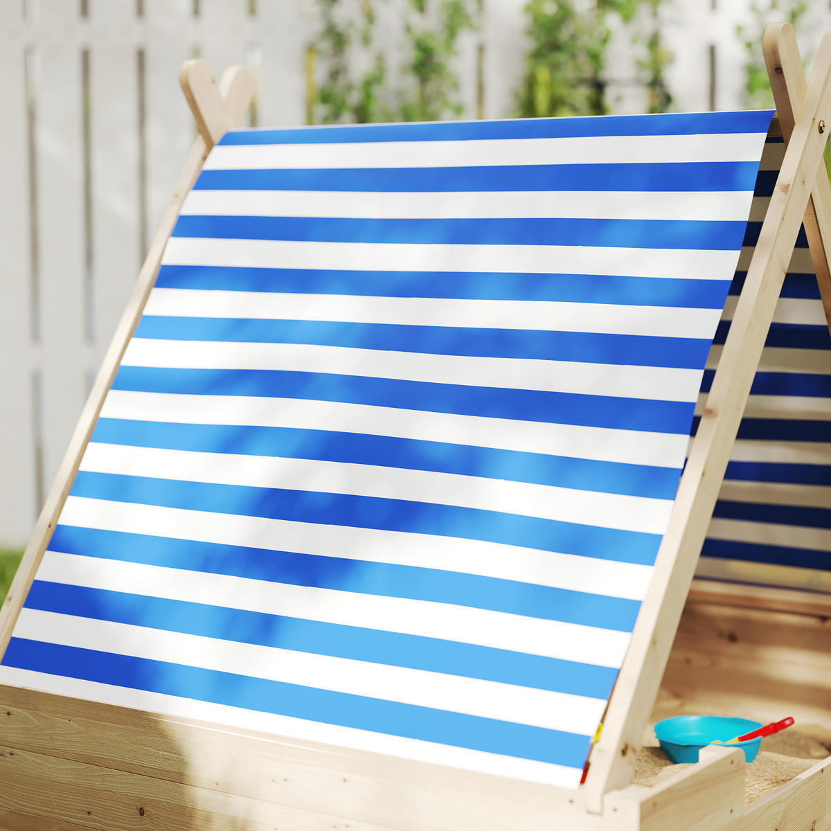 SANDKASTEN, Naturholz, Tannenholz, Polyester - Naturfarben, Holz (120/120/126.5cm) - AIYAPLAY