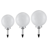 LED AUSSENLEUCHTE Kugel Weiß Silber - Weiß, Kunststoff (25/65/25cm)