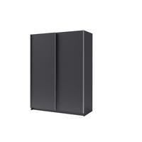 SCHWEBETÜRENSCHRANK ELRON 150,6/198,5/62cm 2-türig Graphit - Graphitfarben, Holzwerkstoff (150.6/198.5/62cm) - MASSENO