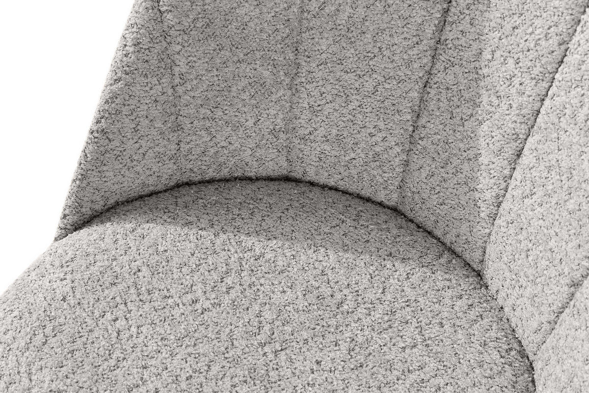 POLSTERSTUHL BAKERI Esstischstühl, 2-er Set, Bouclé - Schwarz/Grau, Holz/Textil (48/86/44cm) - KONSIMO®