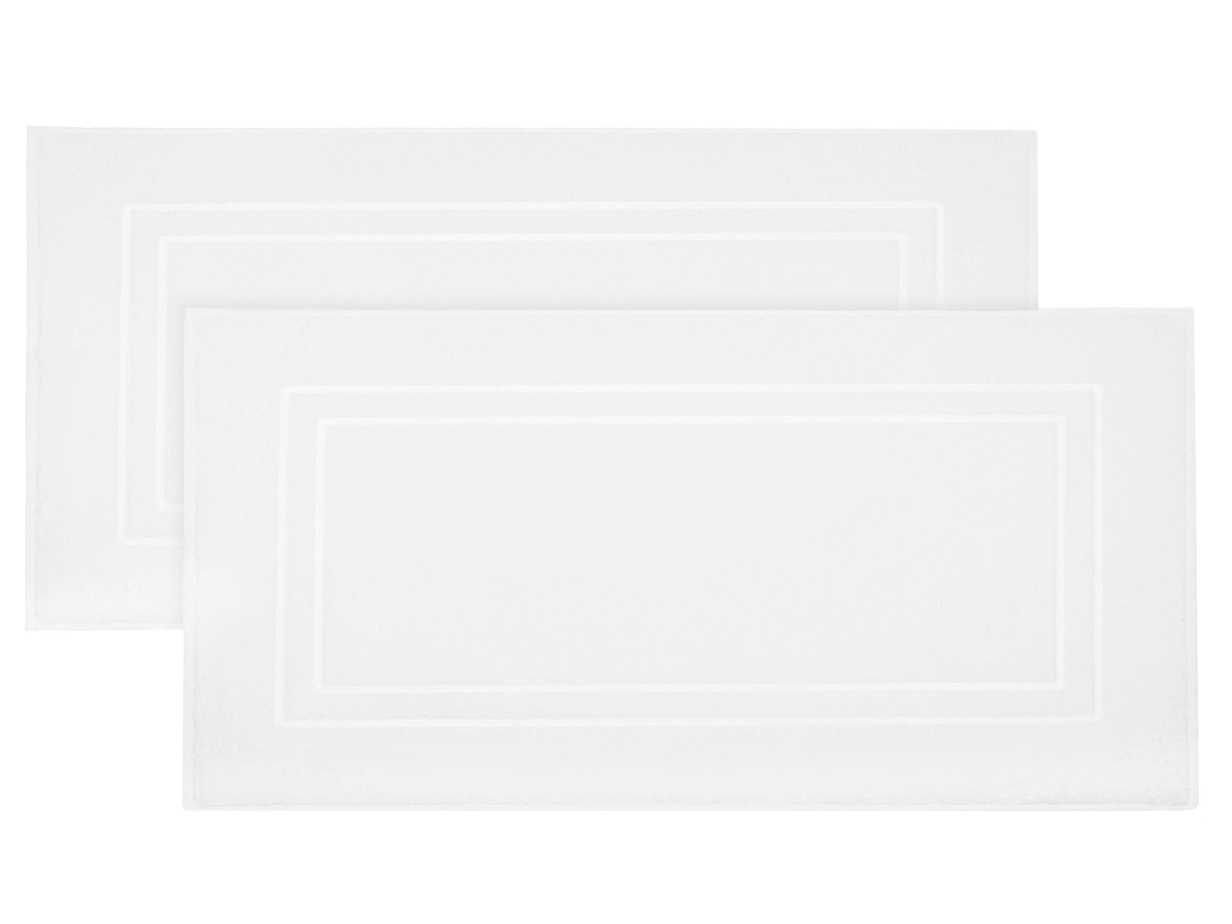 BADEMATTE, 2er-Set, 50x90 cm, 100% Baumwolle, Weiß - Weiß, Textil (50/90cm) - Zollner