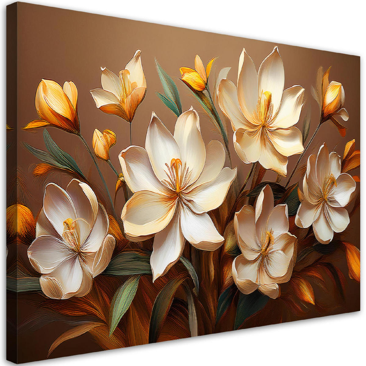 WANDBILD boho blumenstrauß komposition - Braun, Textil (60/40cm) - Feeby