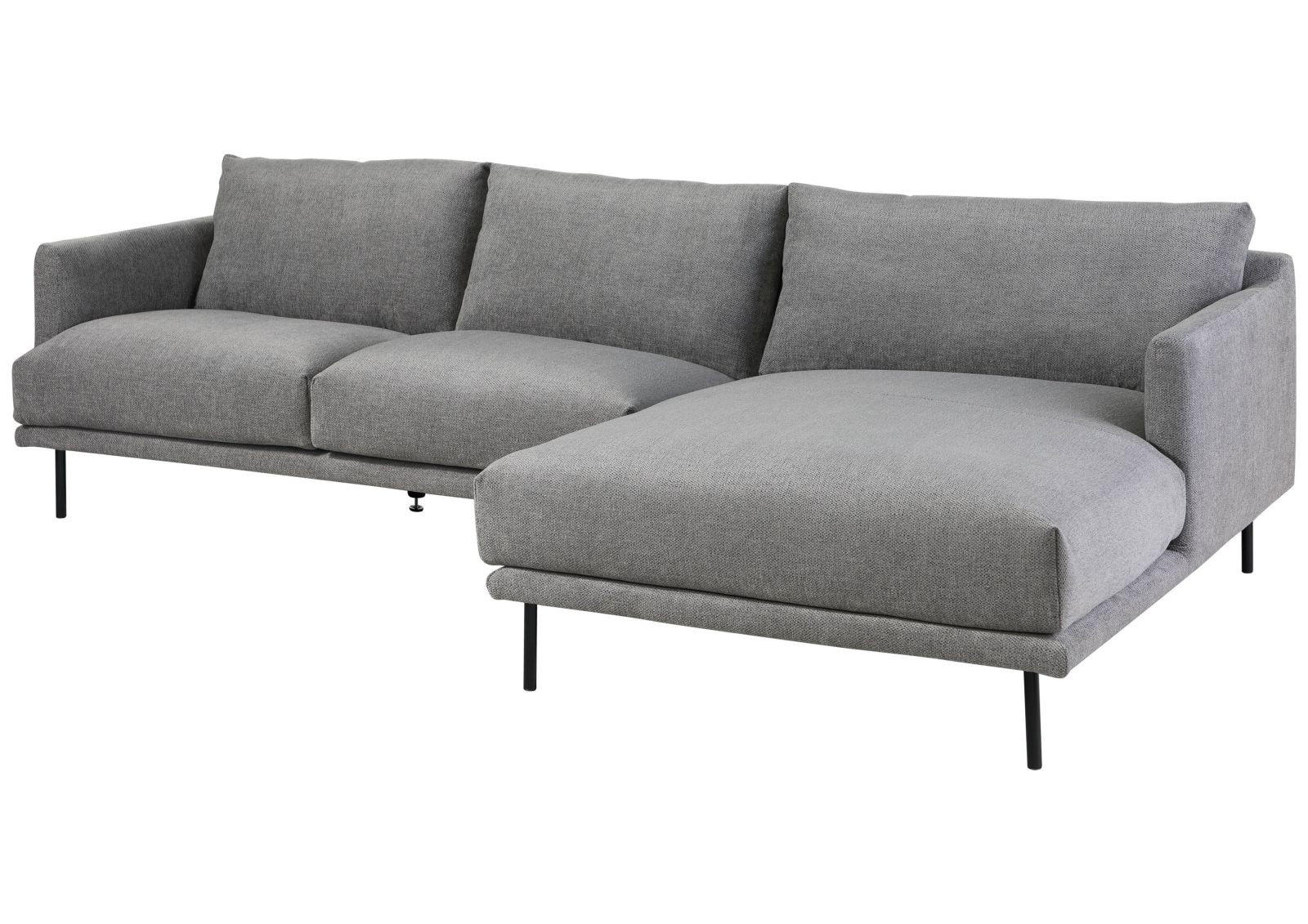 ECKSOFA 285x161x81 Silikon-Feder Mix grau TRIENT - Grau, Holz (285/161cm) - Massivmoebel24
