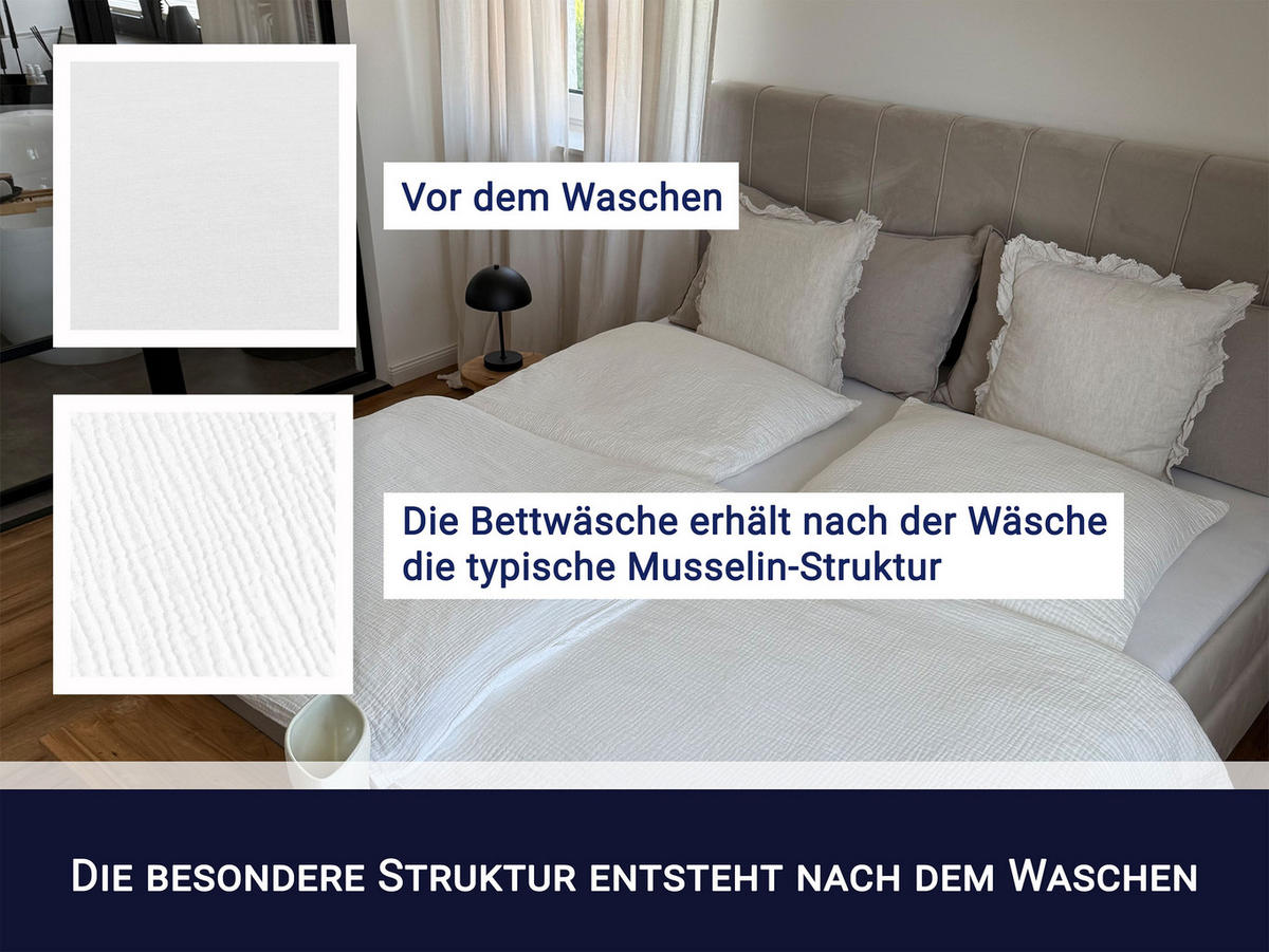 BETTWÄSCHE, 2er-Set, 80x80+135x200 cm, 100% Baumwolle, Weiß - Weiß, Textil (135/200cm) - Zollner