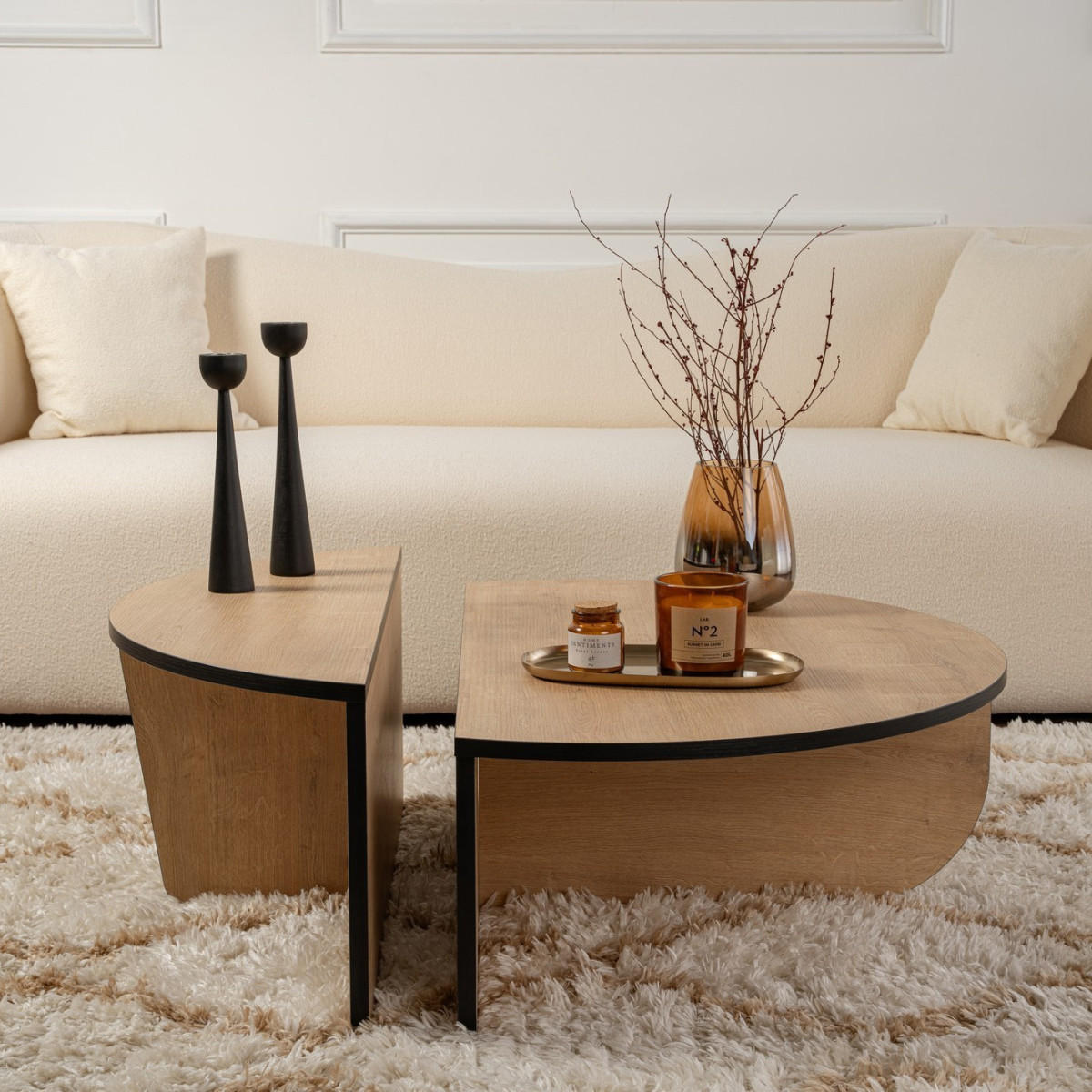 COUCHTISCH orion Chêne à miel - Schwarz, Holzwerkstoff (9.5/90/35cm) - Calicosy