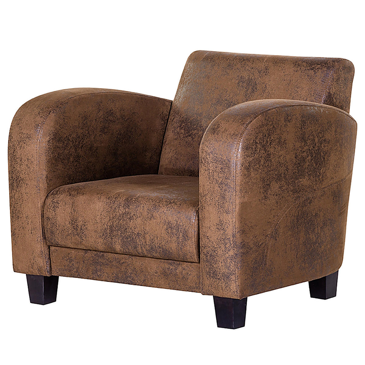 SESSEL - Antiklederoptik Braun - Braun, Textil (92/76/86cm) - home24