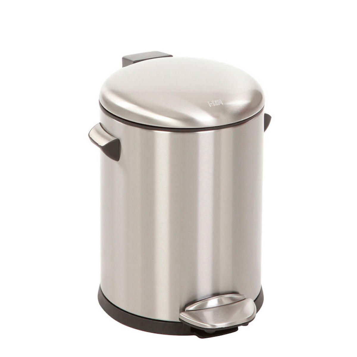 MÜLLEIMER Retro Mit Markanten Griffen und Kugelkappe 5 Liter 30 x 20,5 cm Kunststoff Inneneimer Silber - Silberfarben, Metall (23.7/30/27.2cm) - PROREGAL