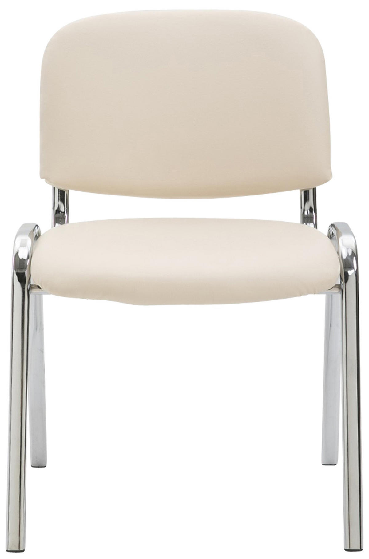 BESUCHERSTUHL Lederlook creme - Chromfarben/Creme, Textil/Metall (54/79/48cm) - CLP