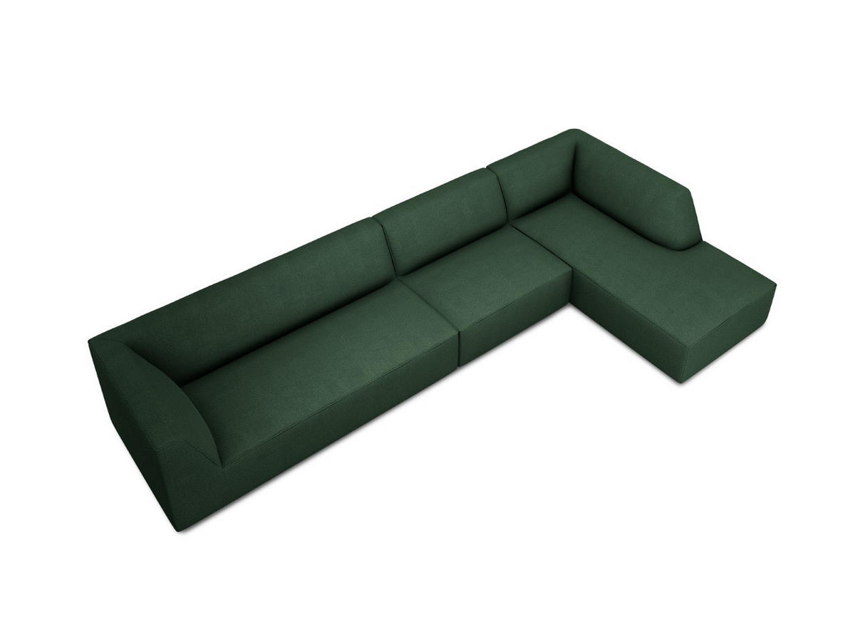 ECKSOFA rechts Ruby aus strukturiertem Stoff grün 5 Sitzplätze - Grün, Textil (180/366cm) - Micadoni