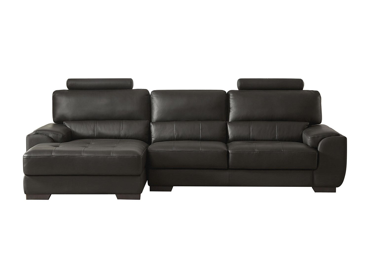 SOFA ohne Schlafmöglichkeit - 5 Personen - Leder - Schwarz - Schwarz, Leder (275/94/152cm) - Vente-Unique