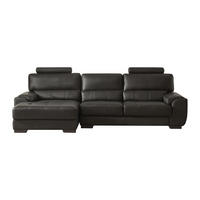 SOFA ohne Schlafmöglichkeit - 5 Personen - Leder - Schwarz - Schwarz, Leder (275/94/152cm) - Vente-Unique