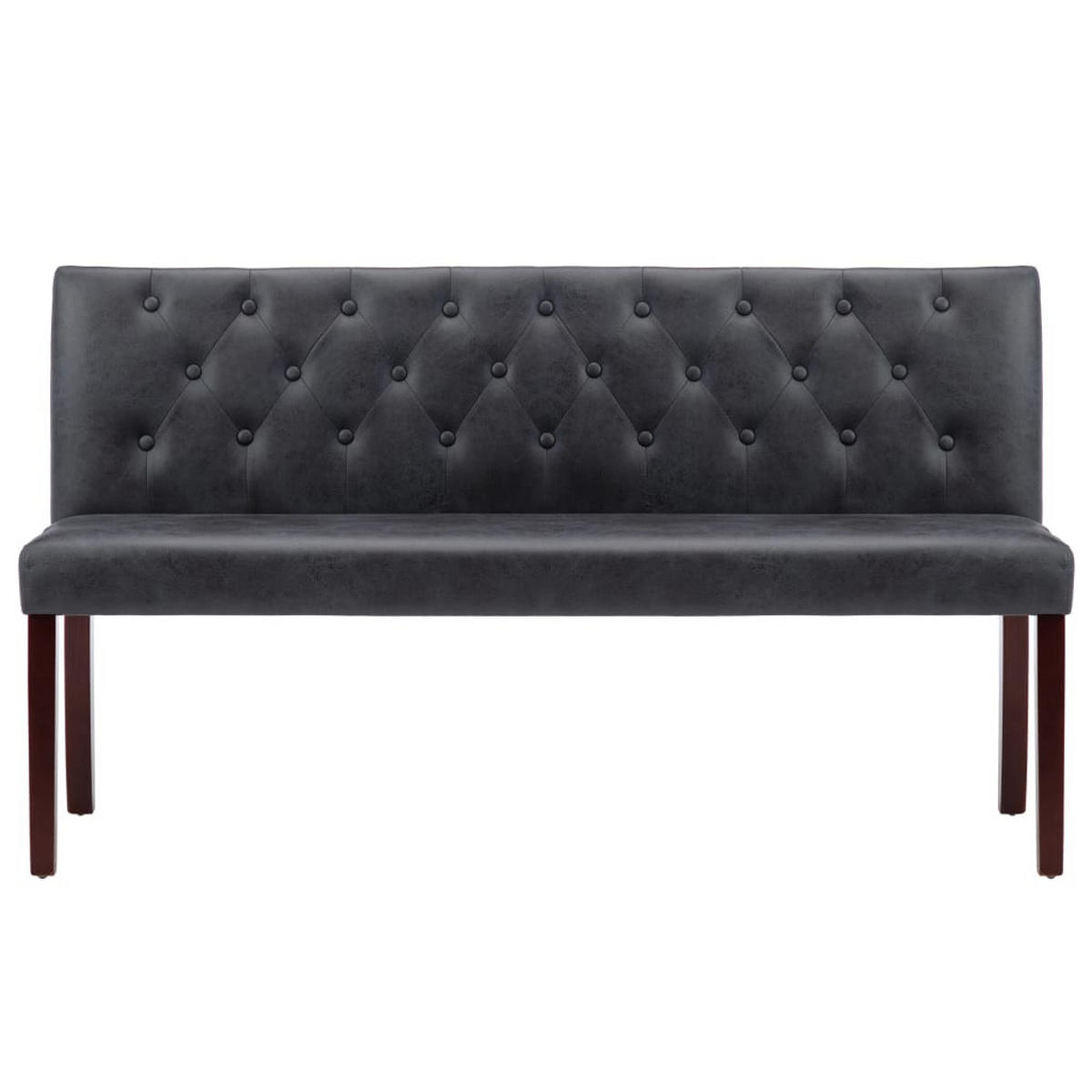 SITZBANK Mauri 148,5 cm Grau Wildleder-Optik - Grau, Textil (148.5/84.5/52cm) - DELUKE