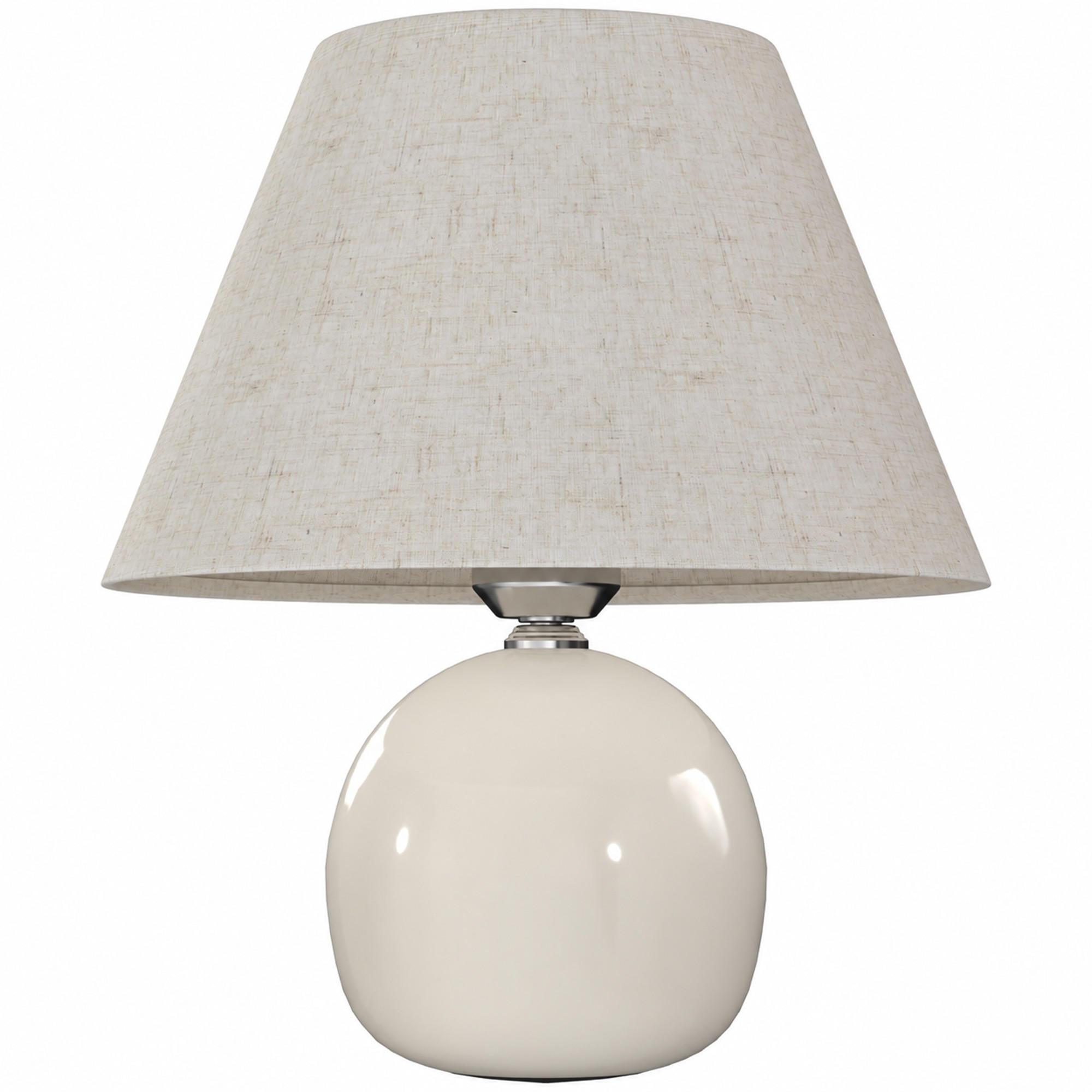 TISCHLAMPE Keramik Leinenoptik Cremeweiß - Creme, Keramik (25/25/27cm) - HOMCOM