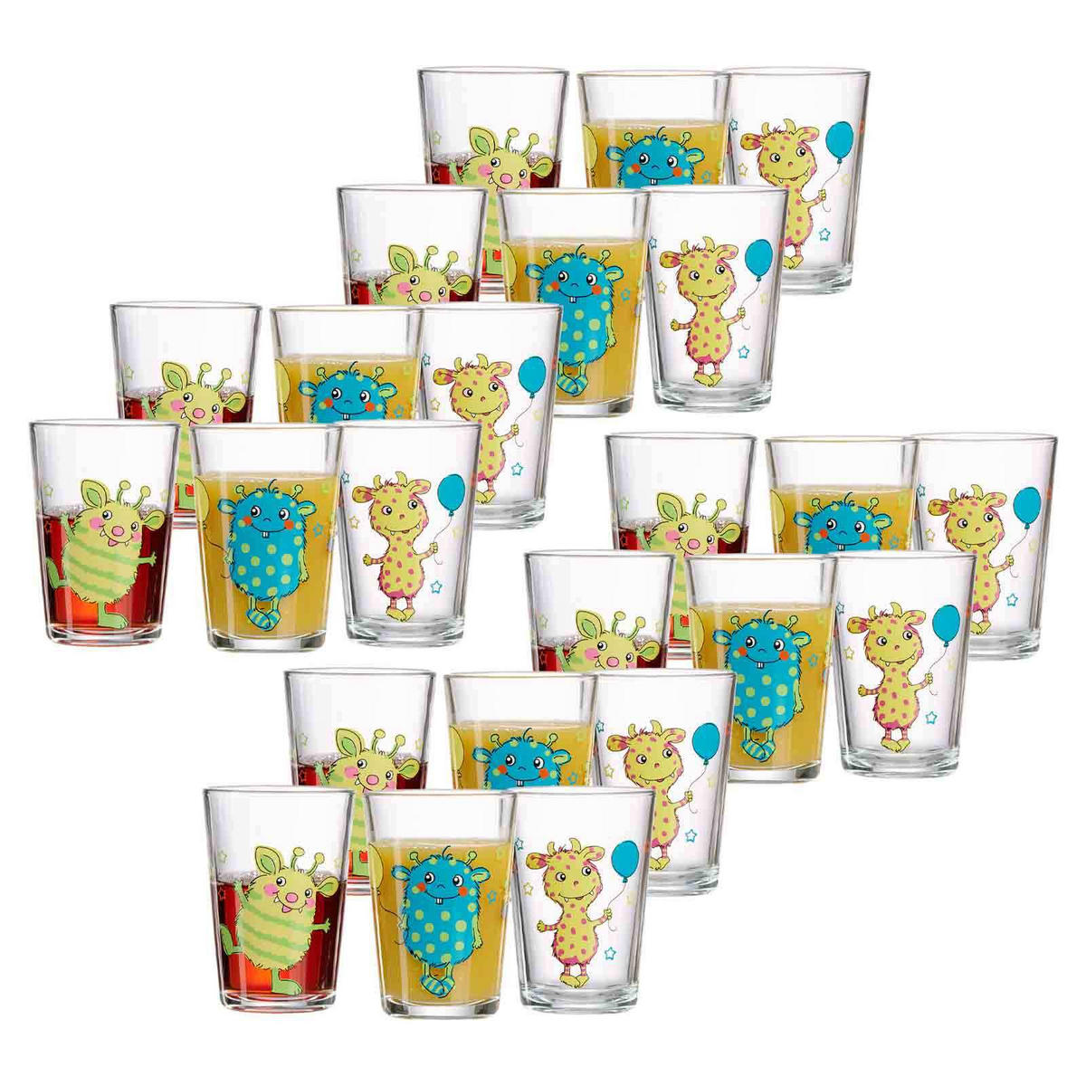 KINDERGLÄSER Monsterchen bunt 205 ml 24er Set - Multicolor, Glas (0.205L) - Ritzenhoff Breker