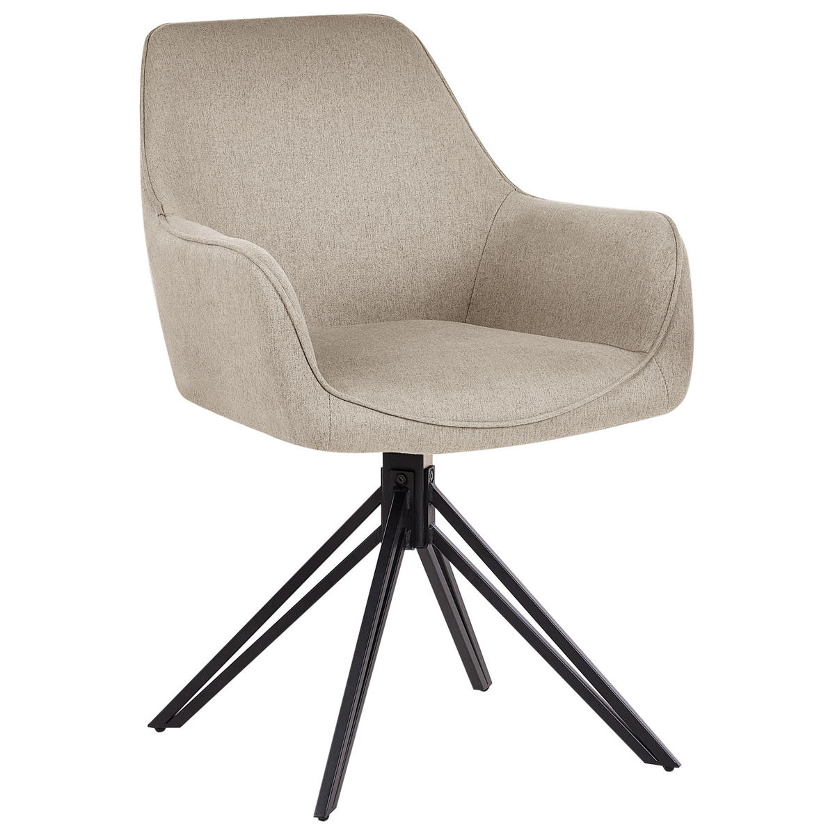 ESSZIMMERSTUHL Beige Jodar - Taupe/Schwarz, Textil (56/83/60cm) - Beliani