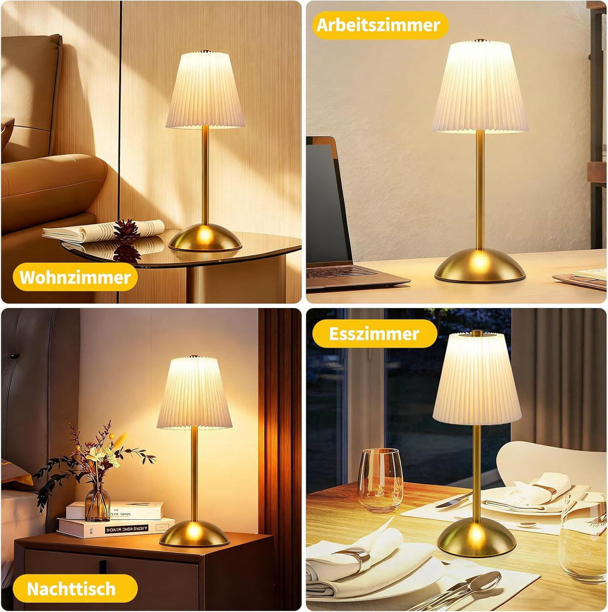 LED stolní lampa BREMEN III 12/12/30 cm (sada 2 ks) - bílá, kov (12/12/30cm) - Nettlife