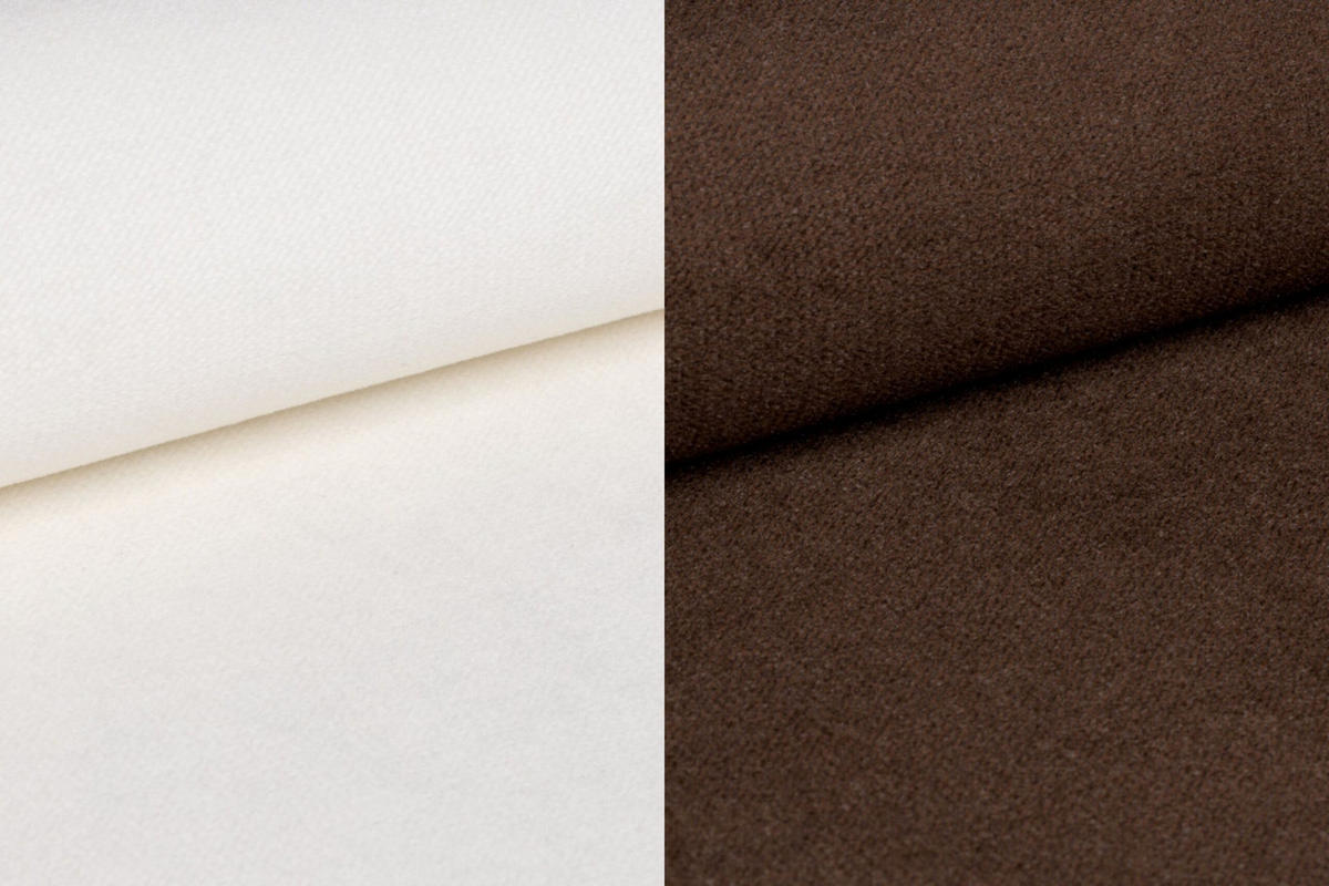 SOFAGARNITUR 3+2+1, Stoff Kronos, Braun + Weiß, Palermo - Braun, Holz (198/89/87cm) - Kaiser Möbel