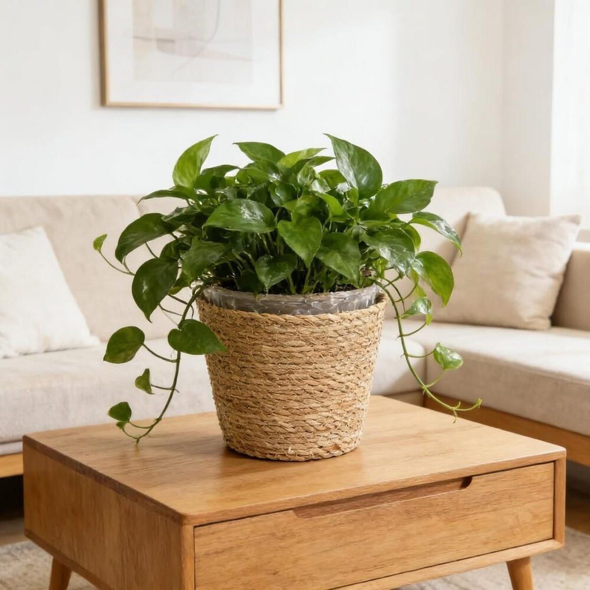 BLUMENTOPF, Geflochtenes Rattan, 17 × 20 cm, 2 Stück - Braun, Naturmaterialien (20/17cm) - Weltevree