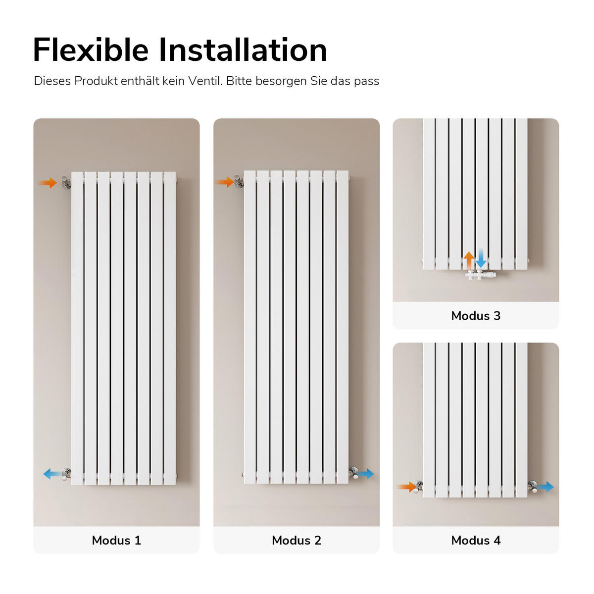 HEIZKÖRPER Vertikal Warmwasser Zweilagig Weiß 180/61,6/6,6 cm - Weiß, Metall (62/180/6.3cm) - EMKE