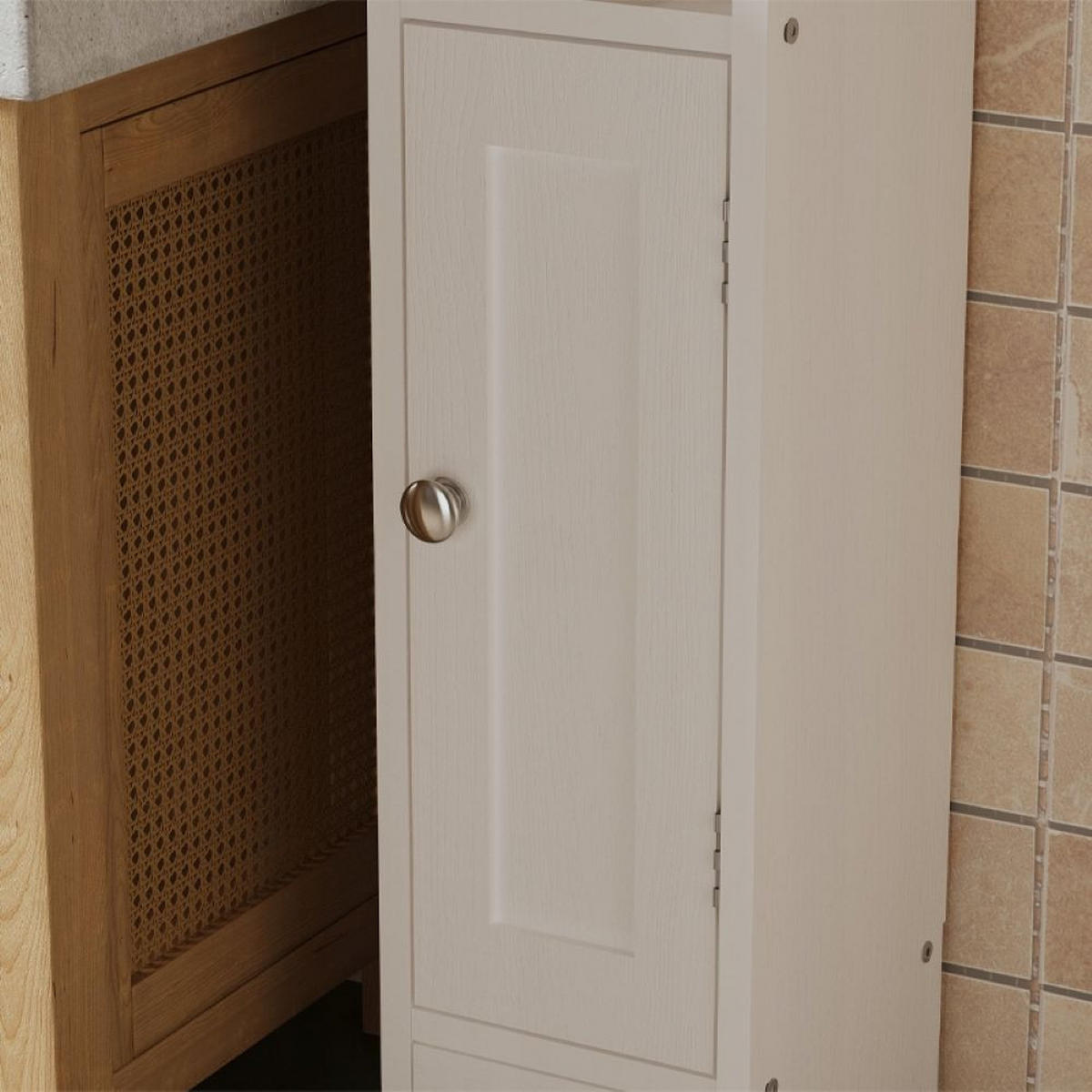 BADEZIMMERSCHRANK, weiß 18/20/80 cm - Weiß, Holzwerkstoff (18/80/20cm)