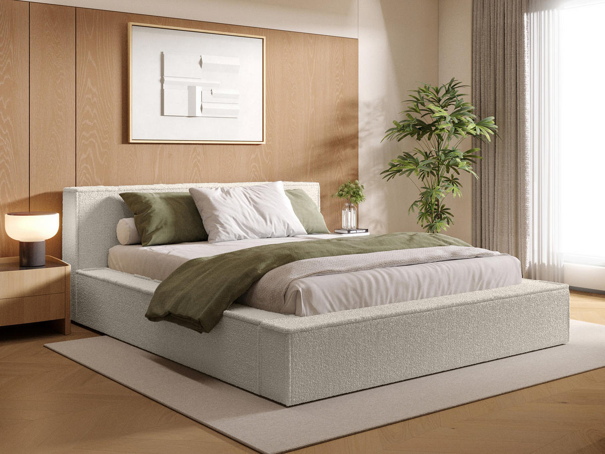 POLSTERBETT Menfi 200x200 cm, Weiß - Weiß, Textil (200/200cm) - Fedve