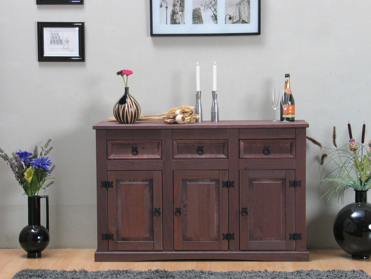 SIDEBOARD braun - Braun, Holz/Textil (132/84/44cm) - ebuy24