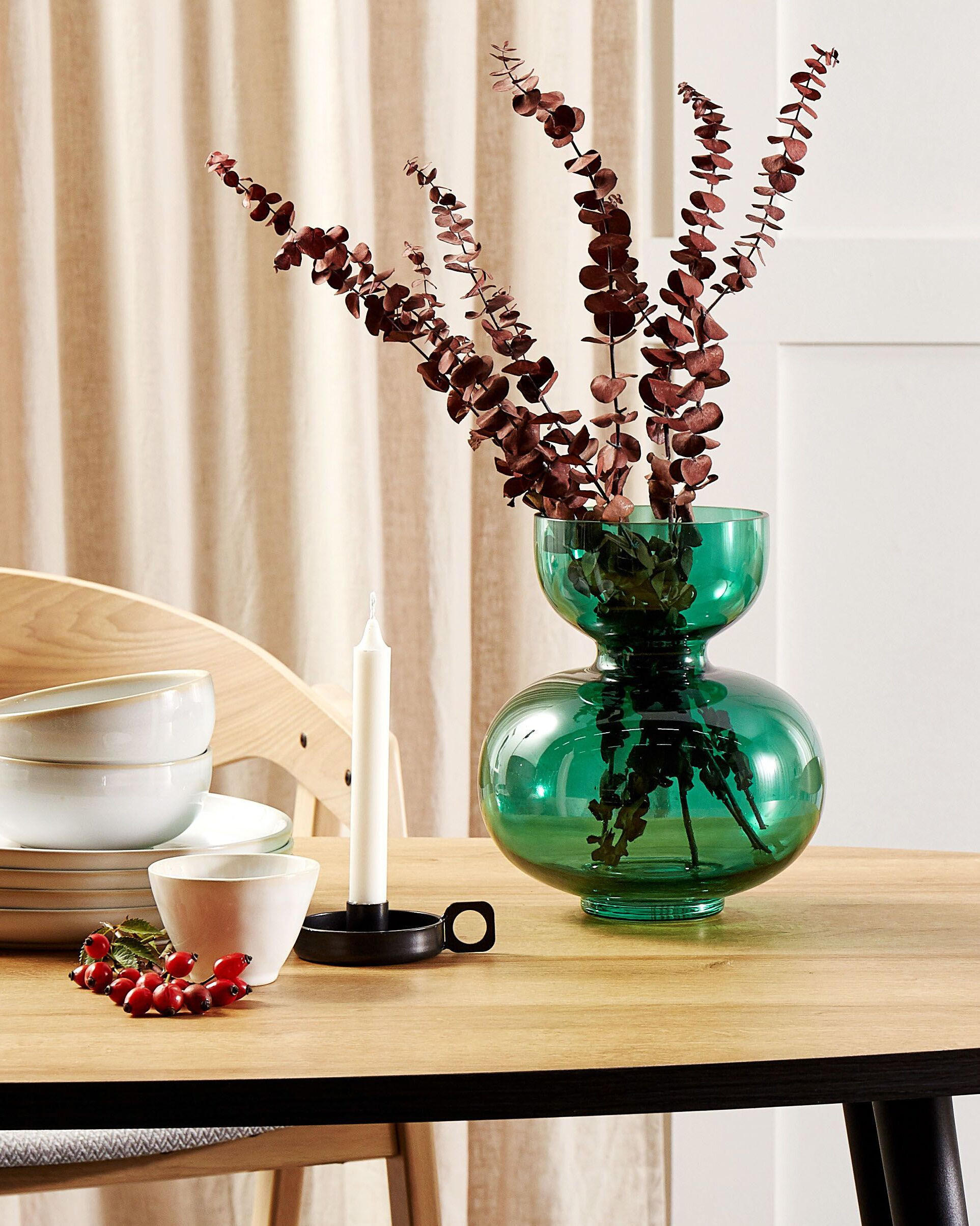 BLUMENVASE Glas grün Palaia - Grün, Glas (27cm) - Beliani