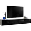 TV-HÄNGEBOARD LORETO, Weiß, Schwarz Hochglanz - Schwarz/Weiß, Holzwerkstoff (200/30/41.5cm) - Komodee