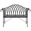 GARTENBANK Metall schwarz 130 cm Milazzo - Schwarz, Metall (130/94/45cm) - Beliani