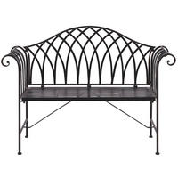 GARTENBANK Metall schwarz 130 cm Milazzo - Schwarz, Metall (130/94/45cm) - Beliani