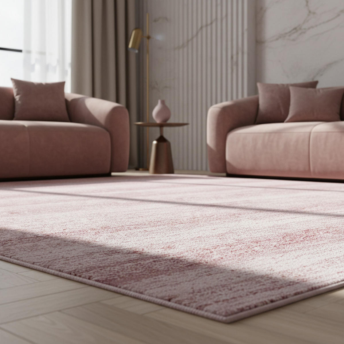 KURZFLORTEPPICH INN, einfarbig, Rosa, 240 x 340 cm - Rosa, Textil (240/340cm) - KADIMA DESIGN