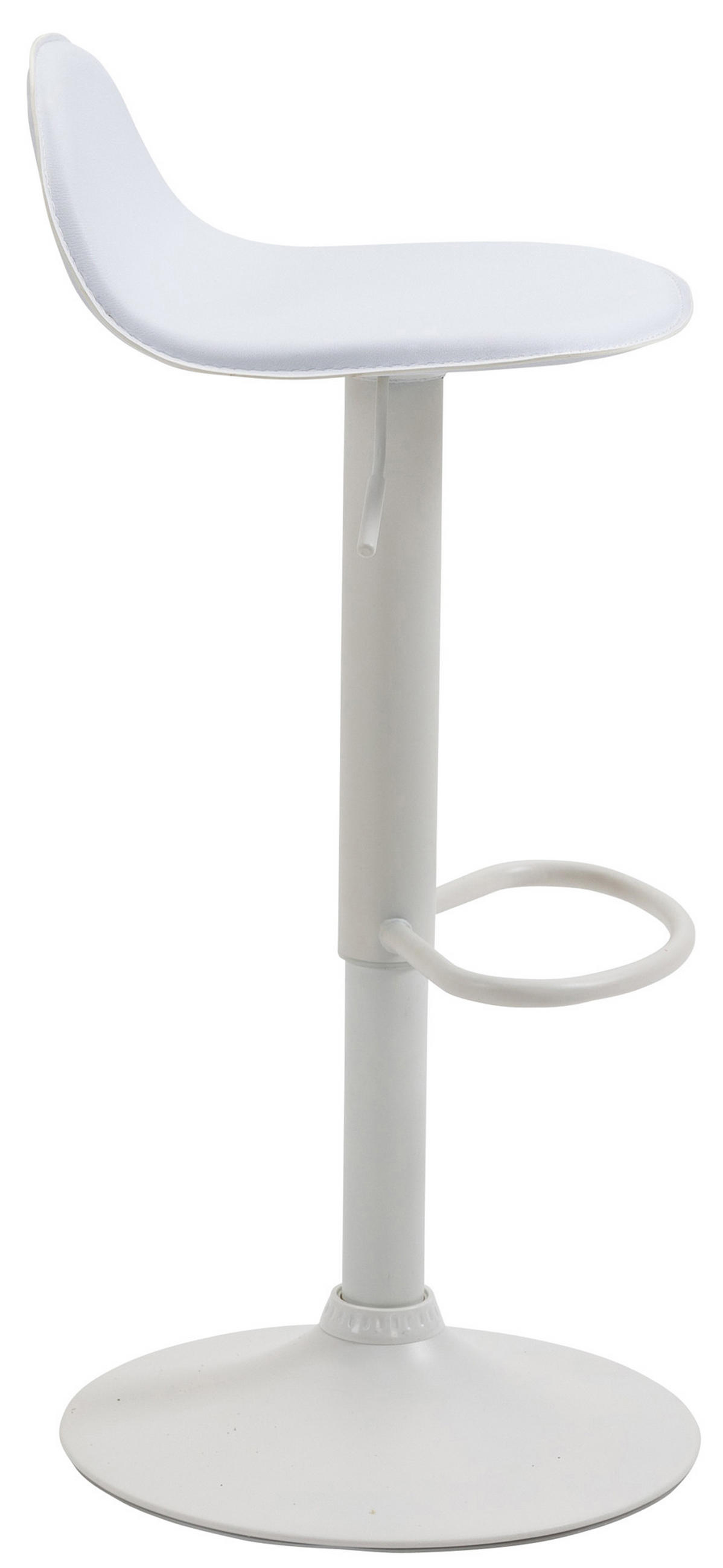 BARHOCKER Lederlook weiß - Weiß, Textil/Metall (39/73/41cm) - CLP