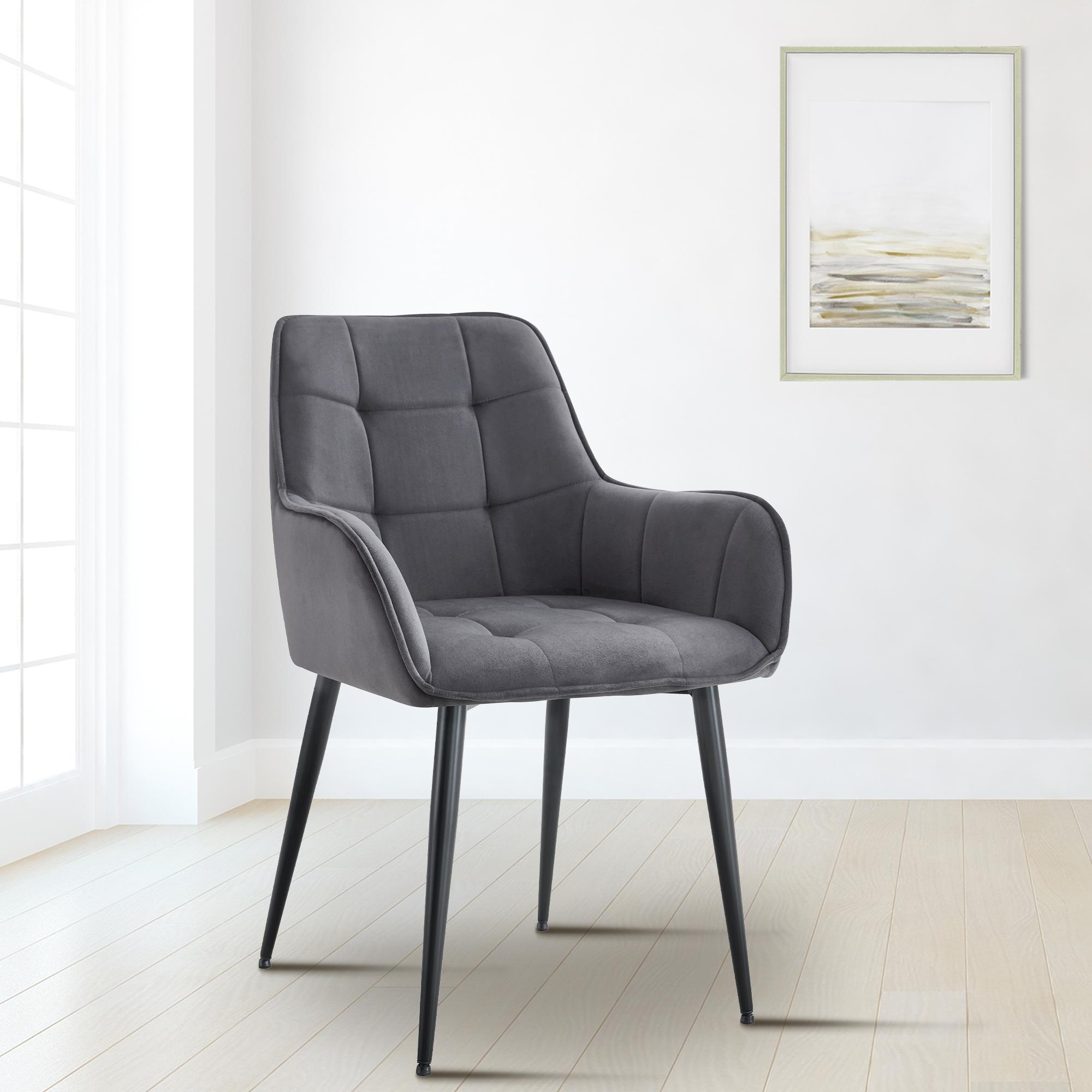 ESSZIMMERSTUHL Kunststoff dunkelgrau - Dunkelgrau/Schwarz, Kunststoff/Textil (58/86/62cm) - CLP
