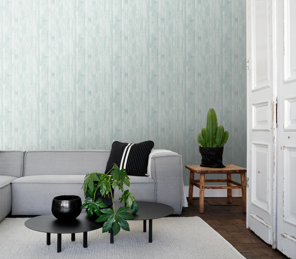 TAPETE Holz-Optik 53 cm x 10.05 m - Türkis, Papier (53/1000cm) - ESTAhome