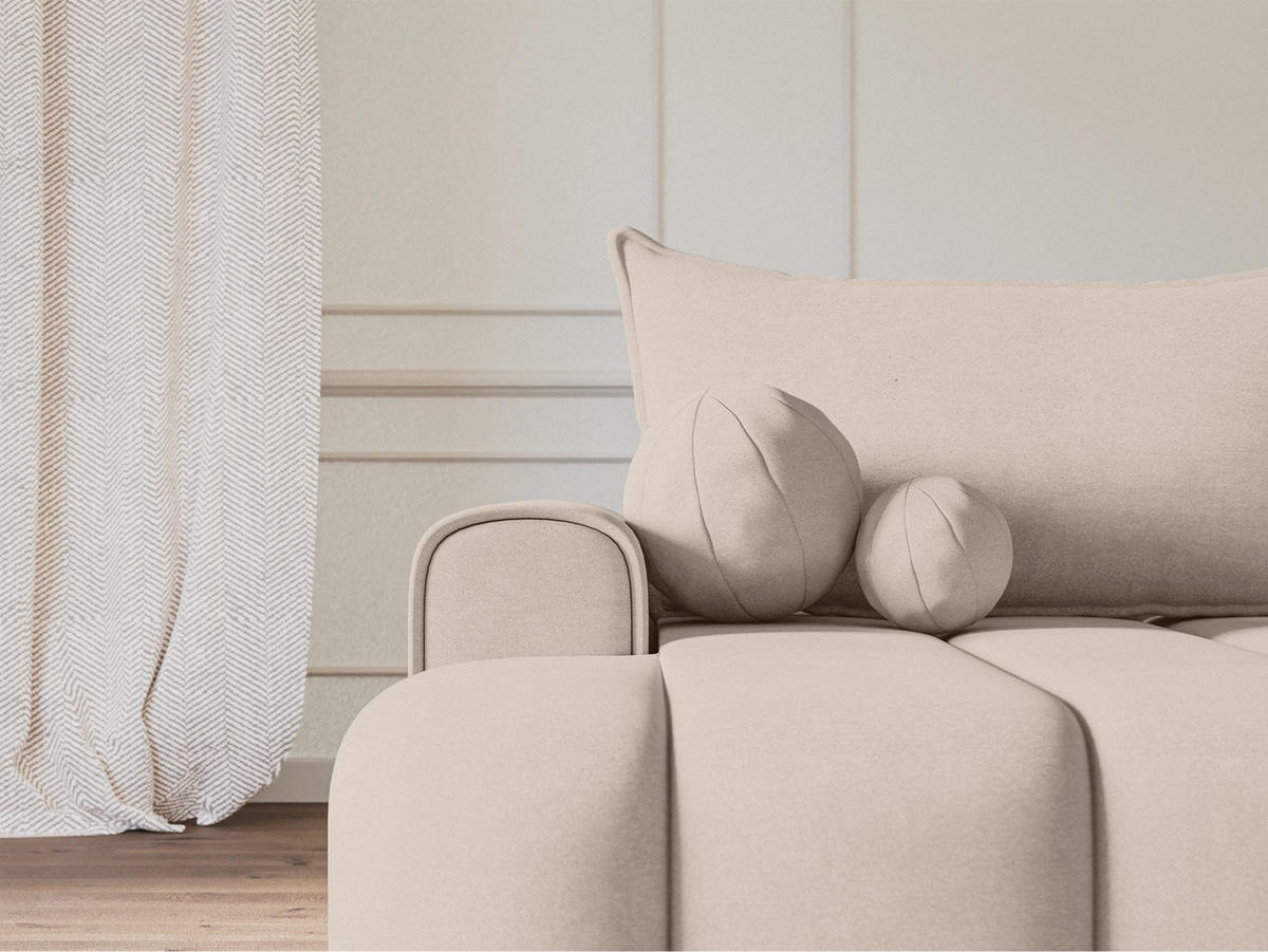 ECKSOFA Dandelino Graubeige mit Samtbezug, links - Taupe/Schwarz, Kunststoff/Textil (275/168cm) - Selsey